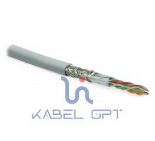 Кабель SFUTP4-C5E-S24-IN-LSZH-GY-305 витая пара SF/UTP кат. 5e; 4 пары (24 AWG) ож (solid) экран - фольга + медная оплетка LSZH (-20град.C +75град.C) сер. (уп.305м) Hyperline 246264