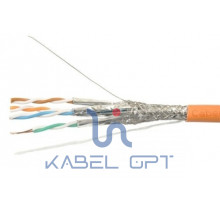 Кабель витая пара SFUTP4-C5E-S24-IN-LSZH-OR-305 SF/UTP кат.5e 4 пары (24 AWG) ож (solid) экран - фольга + медная оплетка LSZH оранж. (уп.305м) Hyperline 376326