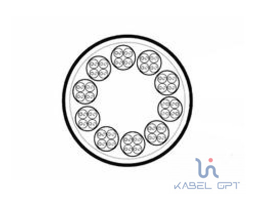 Фотография Сборка кабельная 10 неэкранир. кабелей U/UTP 4х2х0.51 (24 AWG) кат. 5e однопроволочные жилы каждый кабель в оболочке LSZH нг(А)-HF общая оболочка -20град.C UUTP4х10W-C5E-S24-IN-LSZH/LSZH-GY (м) Hyperline 469273, артикул