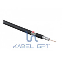 Кабель коаксиальный RG-6, 75 Ом (ТВ, SAT, CATV), жила - 18 AWG (1.02 mm, омедненная сталь), общий диаметр 6.9мм, PVC, черный (бухта 100 м) Hyperline 49057