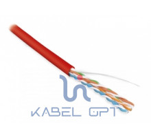 Кабель UUTP4-C5E-S24-IN-PVC-RD-305 витая пара U/UTP кат. 5е 4 пары (24 AWG) ож (solid) PVC (-20град.С – +75град.С) красн. (305м) Hyperline 42012