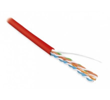 Кабель UUTP4-C5E-S24-IN-PVC-RD-305 витая пара U/UTP кат. 5е 4 пары (24 AWG) ож (solid) PVC (-20град.С – +75град.С) красн. (305м) Hyperline 42012