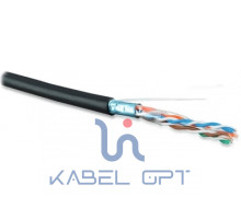 Кабель FTP 4-C5E-SOLID-OUTDOOR-40-500 витая пара экран. (F/UTP) кат.5e 4х2х0.5 (24 AWG) ож (solid) экран-фольга для внешн. прокладки PE (-40град.C - +60град.C) черн. (уп.500м) Hyperline 49110