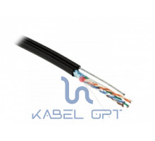 Кабель FTP4-C5E-SOLID-SW-OUTDOOR-40 витая пара экран. FTP (F/UTP) кат.5e 4 пары (24 AWG) ож (solid) для внешн. прокладки с метал. тросом d1.3мм PE (м) Hyperline 20551