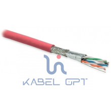 Кабель SFTP4-C7-S23-IN-LSZH-RD-500 (SFTP4-C7-S23-IN-FRLSZH-RD-500) (SSTP4-C7-SOLID-INDOOR-LSZH-500) витая пара экран-фольга на каждой паре + сетка S/FTP кат.7; 4 пары (23 AWG) ож (solid) LSZH нг(С)-HF красн. (уп.500м) Hyperline 236298