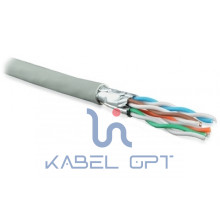 Кабель витая пара U/FTP кат. 6a (10GBE) 4 пары (23AWG) одножильный (solid) каждая в экране без общего экрана для использования неэкранированных системах LSZH серый Hyperline 361951