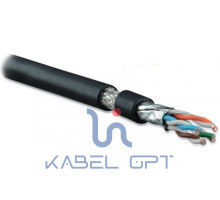 Кабель витая пара SFTP4-C7A-S22-OUT-PE-BK-500 S/FTP кат.7A 4 пары (22 AWG)ож (solid) экран-медн.оплетка кажд. в фольгевнешн. PE-55град.C-+70град.Cчерн. (500м) Hyperline 236301