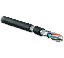 Кабель витая пара SFTP4-C7A-S22-OUT-PE-BK-500 S/FTP кат.7A 4 пары (22 AWG)ож (solid) экран-медн.оплетка кажд. в фольгевнешн. PE-55град.C-+70град.Cчерн. (500м) Hyperline 236301