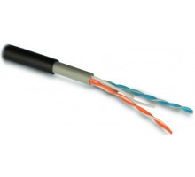 (куски) Кабель для сетей Industrial Ethernet, категория 5e, 2x2x24 AWG (0.51 мм), однопроволочные жилы (solid), U/UTP, внутренней и внешней прокладки (-40°C – +70°C), двойная оболочка, PVC (UV), черный (30871) Hyperline