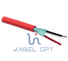 Монтажный кабель с электростатической экранировкой для пожарной сигнализации, 1x2x0.8, F/UTP, однопроволочные жилы (solid), внутренней прокладки (-5 °C - +50 °C), PVC, красный Hyperline
