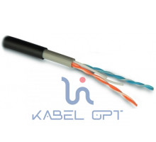 (500 м) Кабель для сетей Industrial Ethernet, категория 5e, 2x2x24 AWG (0.51 мм), однопроволочные жилы (solid), U/UTP, внутренней и внешней прокладки (-40°C – +70°C), двойная оболочка, PVC (UV), черный (254842) Hyperline