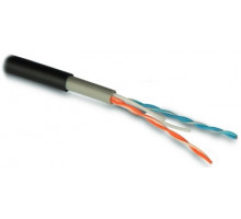 (500 м) Кабель для сетей Industrial Ethernet, категория 5e, 2x2x24 AWG (0.51 мм), однопроволочные жилы (solid), U/UTP, внутренней и внешней прокладки (-40°C – +70°C), двойная оболочка, PVC (UV), черный (254842) Hyperline