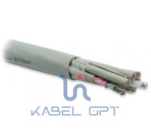 Кабель витая пара, экранированная F/UTP, категория 5e, 24 пары(4 пары(24 AWG)х6), одножильный(solid), центральный силовой элемент, каждый 4-х парник: экран - фольга и PVC оболочка, PVC, -20°С-+60°С, серый Hyperline 19483