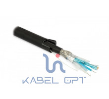 Кабель RS-S/SF2-A-PE интерфейса RS-485/422 2х2х22 AWG (0.76мм/7х0.254мм) многопров. жилы (patch) SF/FTP120 Ом бронир. алюминиевой лентой (MBAT) двойн. обол. внутр./внешн. PE (UV) -20град.C - +70град.C черн. Hyperline 26280