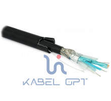 Кабель RS-S/SF4-A-PE интерфейса RS-485/422 4х2х22 AWG (0.76мм/7х0.254мм) многопров. жилы (patch) SF/FTP 120Ом бронир. алюминиевой лентой (MBAT) двойн. обол. внутр./внешн. PE (UV) (-20град.C - +70град.C) черн. Hyperline 26281